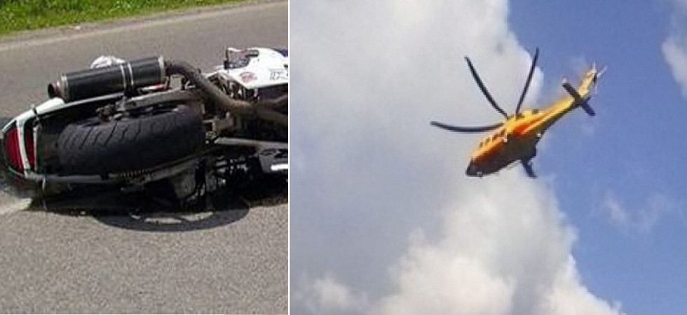 Foto d'archivio Perde il controllo della moto e cade sull'asfalto sulla Statale del Brennero: centauro elitrasportato al Santa Chiara
